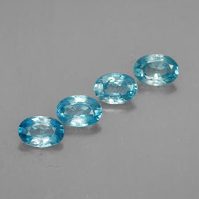 캐럿 천연 블루 지르콘 보석, 타원형 컷, 6×4.1 mm, VVS