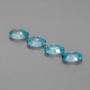 캐럿 천연 블루 지르콘 보석, 타원형 컷, 6×4.1 mm, VVS
