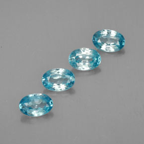 캐럿 천연 블루 지르콘 보석, 타원형 컷, 6.1×4.1 mm, VVS-VS