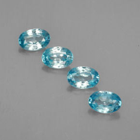 캐럿 천연 블루 지르콘 보석, 타원형 컷, 6.1×4.1 mm, VVS-VS