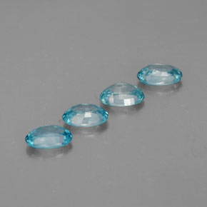 캐럿 천연 블루 지르콘 보석, 타원형 컷, 6.1×4.1 mm, VVS-VS