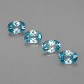 2.74캐럿 천연 블루 지르콘 보석, 타원형 컷, 6×4.1 mm, VVS
