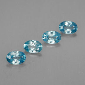 2.74캐럿 천연 블루 지르콘 보석, 타원형 컷, 6×4.1 mm, VVS
