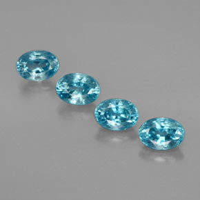 캐럿 천연 블루 지르콘 보석, 타원형 컷, 5.9×4.2 mm, VVS