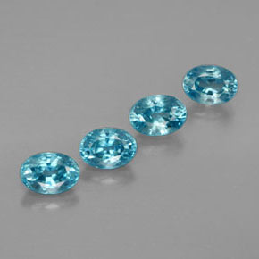 캐럿 천연 블루 지르콘 보석, 타원형 컷, 5.9×4.2 mm, VVS