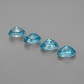 캐럿 천연 블루 지르콘 보석, 타원형 컷, 5.9×4.2 mm, VVS