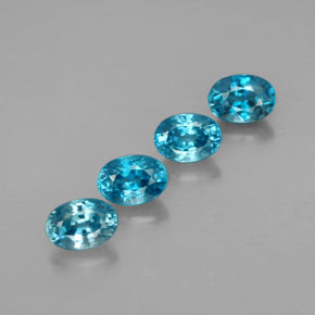 캐럿 천연 블루 지르콘 보석, 타원형 컷, 5.9×4.2 mm, VVS