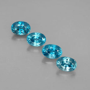 캐럿 천연 블루 지르콘 보석, 타원형 컷, 5.9×4.2 mm, VVS