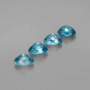 캐럿 천연 블루 지르콘 보석, 타원형 컷, 5.9×4.2 mm, VVS