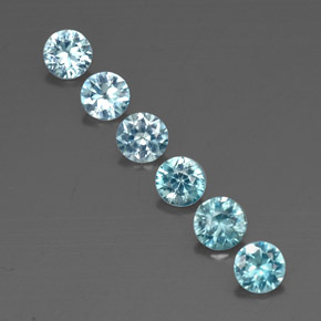 캐럿 천연 블루 지르콘 보석, 라운드 컷, 4.40 mm, VVS-VS