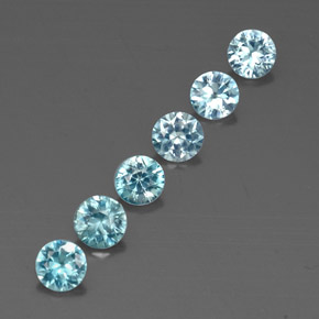 캐럿 천연 블루 지르콘 보석, 라운드 컷, 4.40 mm, VVS-VS