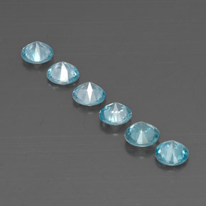캐럿 천연 블루 지르콘 보석, 라운드 컷, 4.40 mm, VVS-VS