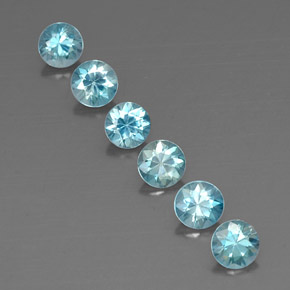 3.29캐럿 천연 밝은 하늘색 지르콘 보석, 라운드 컷, 4.53 mm, VVS-VS