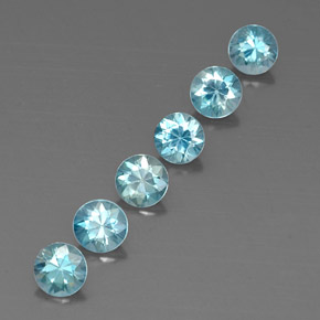 3.29캐럿 천연 밝은 하늘색 지르콘 보석, 라운드 컷, 4.53 mm, VVS-VS