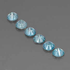 3.29캐럿 천연 밝은 하늘색 지르콘 보석, 라운드 컷, 4.53 mm, VVS-VS