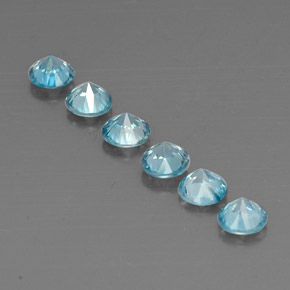 캐럿 천연 블루 지르콘 보석, 라운드 컷, 4.56 mm, VVS-VS