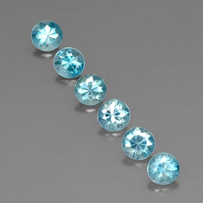 캐럿 천연 블루 지르콘 보석, 라운드 컷, 4.51 mm, VVS-VS