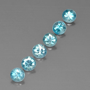 캐럿 천연 블루 지르콘 보석, 라운드 컷, 4.51 mm, VVS-VS