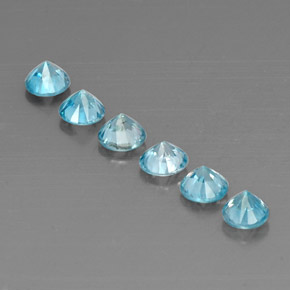 캐럿 천연 블루 지르콘 보석, 라운드 컷, 4.51 mm, VVS-VS