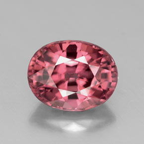 3.22캐럿 천연 로즈 핑크 지르콘, 타원형 컷, 8.9×7 mm, VVS