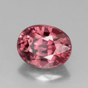 3.22캐럿 천연 로즈 핑크 지르콘, 타원형 컷, 8.9×7 mm, VVS