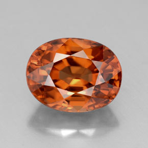 3.64캐럿 천연 오렌지 지르콘, 타원형 컷, 9.1×7.1 mm, VVS