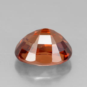 3.64캐럿 천연 오렌지 지르콘, 타원형 컷, 9.1×7.1 mm, VVS