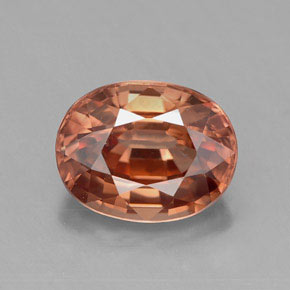 3.10캐럿 천연 오렌지 지르콘, 타원형 컷, 9×7 mm, VVS