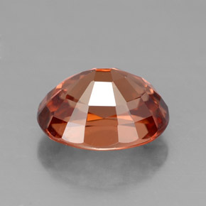 3.38캐럿 천연 오렌지 지르콘, 타원형 컷, 9×7.1 mm, VVS