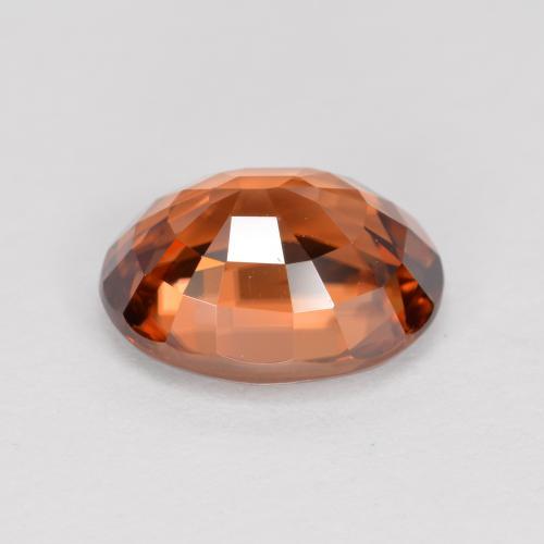 3.05캐럿 천연 미디엄 다크 오렌지 지르콘, 타원형 컷, 9.1×7.2 mm, VVS