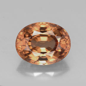 3.14캐럿 천연 오렌지 지르콘, 타원형 컷, 9×7 mm, VVS-VS