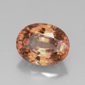 3.14캐럿 천연 오렌지 지르콘, 타원형 컷, 9×7 mm, VVS-VS