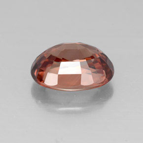 3.26캐럿 천연 로즈 오렌지 지르콘, 타원형 컷, 9.1×7.1 mm, VVS