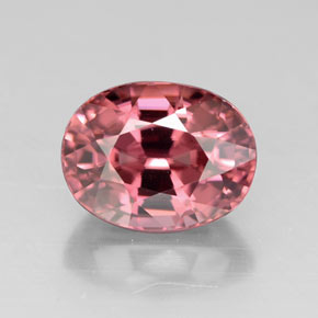 3.58캐럿 천연 핑크 로즈 지르콘, 타원형 컷, 9×7 mm, VVS