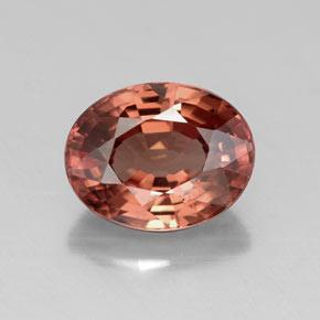 3.10캐럿 천연 미디엄 레드 지르콘, 타원형 컷, 9×7.1 mm, VVS