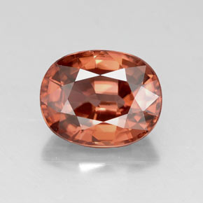 3.41캐럿 천연 따뜻한 빨강 지르콘, 타원형 컷, 9×7.2 mm, VVS