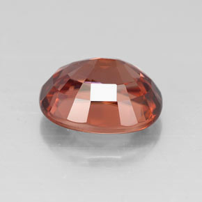3.41캐럿 천연 따뜻한 빨강 지르콘, 타원형 컷, 9×7.2 mm, VVS
