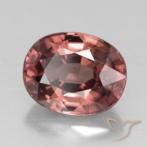 3.33캐럿 천연 다크 레드 지르콘, 타원형 컷, 9.1×7.1 mm, VVS