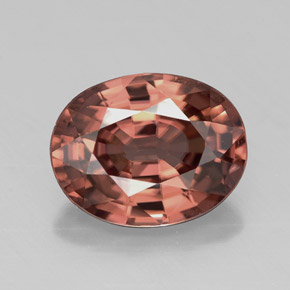 2.69캐럿 천연 로즈 지르콘, 타원형 컷, 9×7 mm, VVS