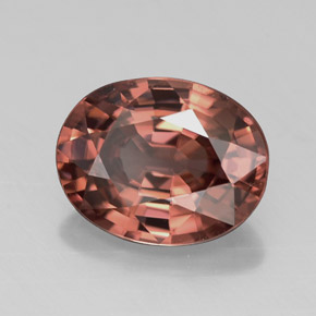2.69캐럿 천연 로즈 지르콘, 타원형 컷, 9×7 mm, VVS