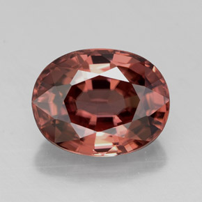 3.17캐럿 천연 딥 레드 지르콘, 타원형 컷, 9×7.1 mm, VVS