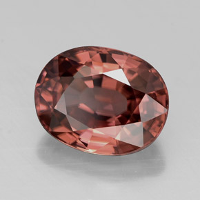 3.17캐럿 천연 딥 레드 지르콘, 타원형 컷, 9×7.1 mm, VVS