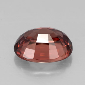 3.17캐럿 천연 딥 레드 지르콘, 타원형 컷, 9×7.1 mm, VVS