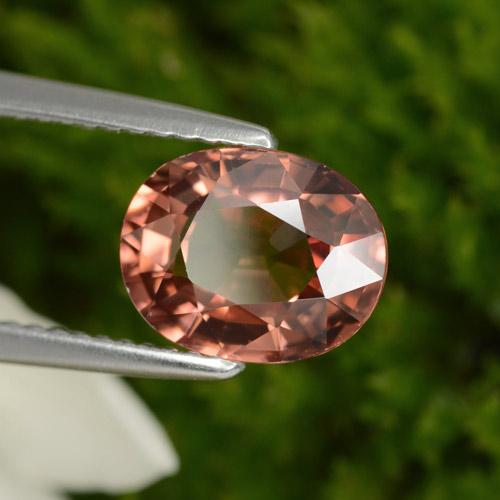 3.07캐럿 천연 붉은빛 핑크 지르콘, 타원형 컷, 9×7.1 mm, VVS
