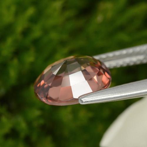 3.07캐럿 천연 붉은빛 핑크 지르콘, 타원형 컷, 9×7.1 mm, VVS