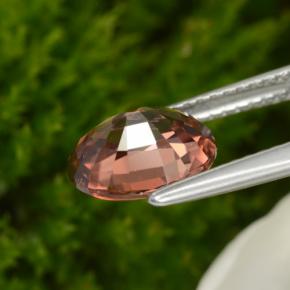 2.95캐럿 천연 로즈 지르콘, 타원형 컷, 9.2×7.1 mm, VVS
