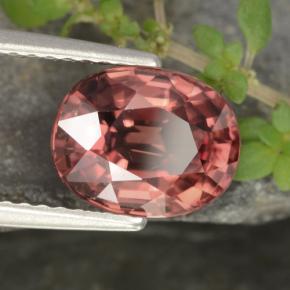 3.16캐럿 천연 다크 레드 지르콘, 타원형 컷, 9×7.1 mm, VS