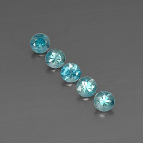 캐럿 천연 블루 지르콘 보석, 라운드 컷, 4.65 mm, VVS-VS
