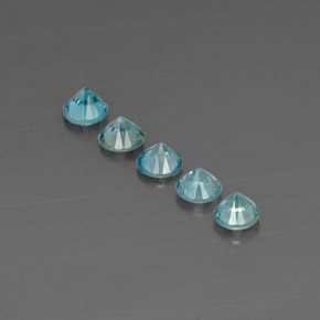 캐럿 천연 블루 지르콘 보석, 라운드 컷, 4.65 mm, VVS-VS