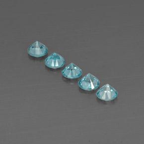 2.97캐럿 천연 라이트 블루 지르콘 보석, 라운드 컷, 4.67 mm, VVS-VS